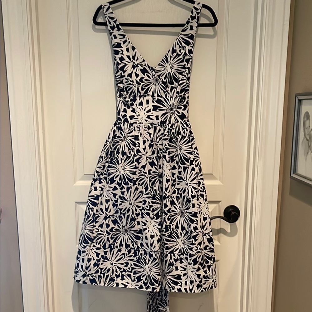 Ralph Lauren Blue Label Black and White Floral Midi Dress